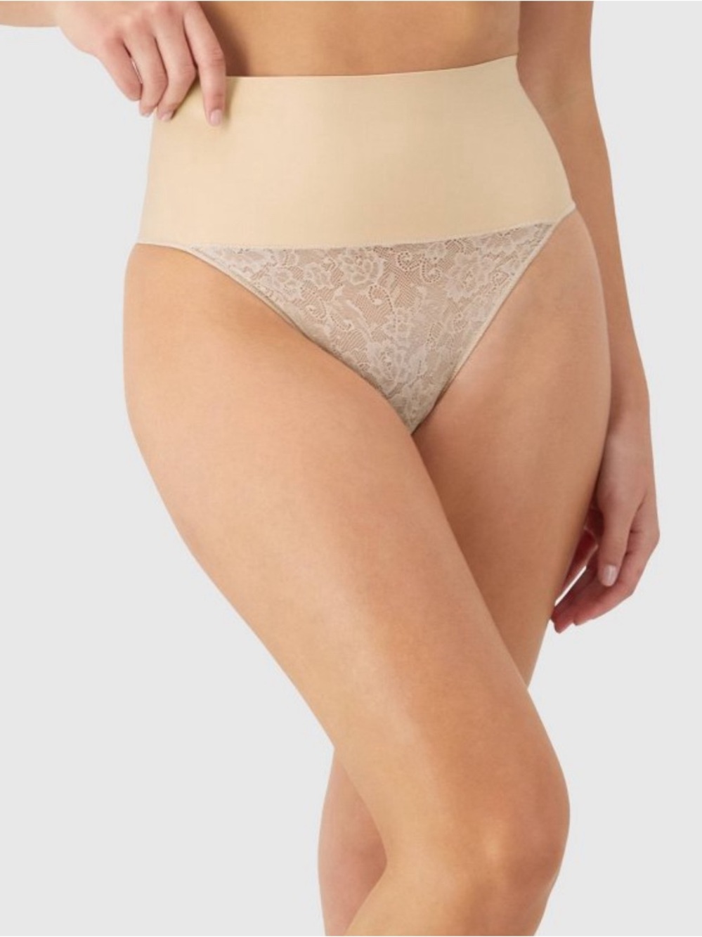 Maidenform Self Expressions Women's Tame Your Tummy Thong  Beige Size M